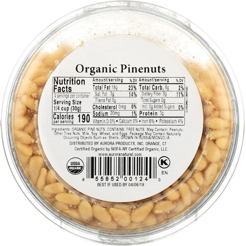 AURORA 4 Natural Products Organic Pine Nuts, Ounce