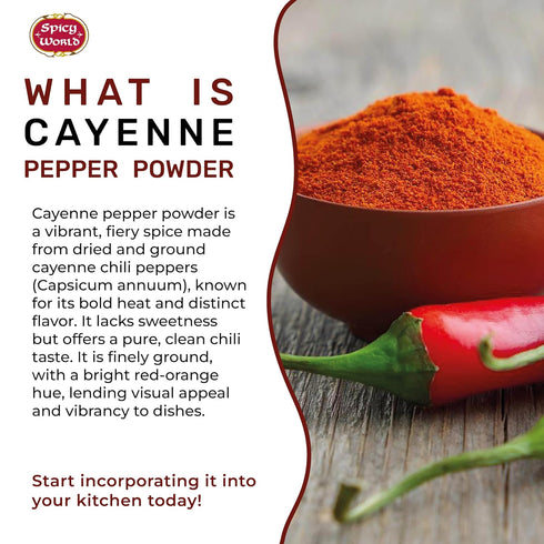 Spicy World 5 LBS 50K Hot Cayenne Pepper Powder Bulk Jar - Red Ground Pepper SHU Heat Unit - Gluten Free - Also Great