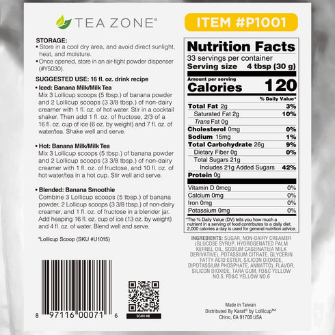 2.2 lb Tea Zone Banana Flavor Powder