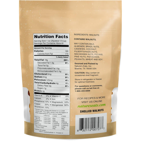 6 Nature's Eats Walnuts, Ounce