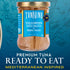 Pack 6 Tonnino Yellowfin Tuna Fish Premium Spring Water of Alternative to Salmon Protein Snacks Ready to Eat Meals