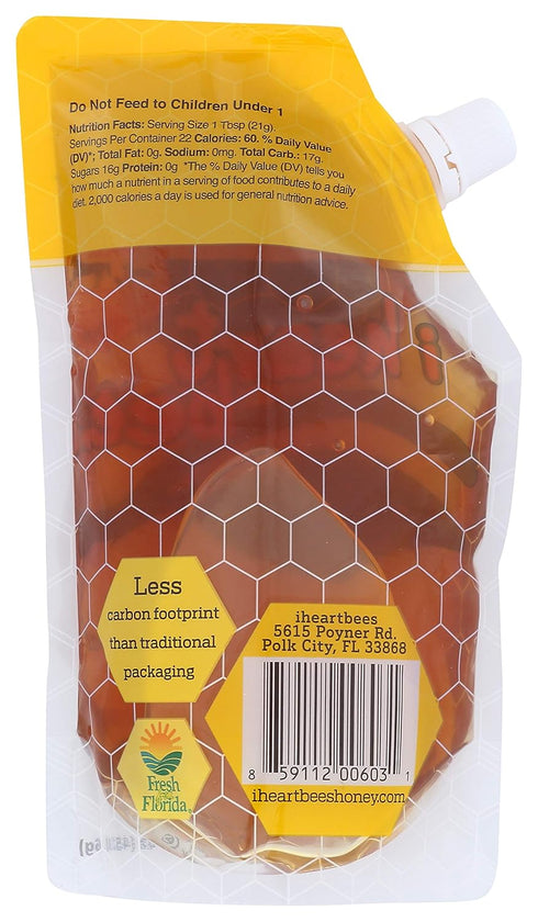 Summer 16 I HEART BEES - Florida Blend Honey - Ounces - Raw and Unfiltered Honey, Kosher Certified