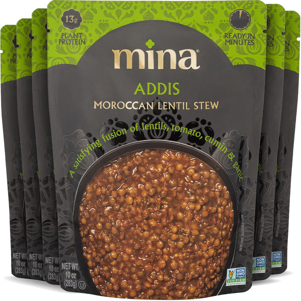 Mina Moroccan Lentils, Ready to Eat, Lentils High In Plant Based Protein,