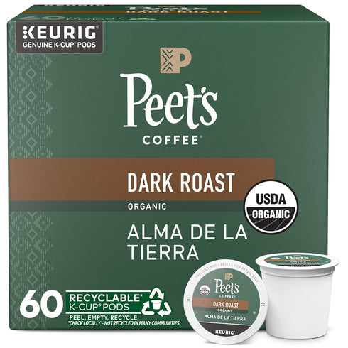 Peet's Coffee, USDA Organic Dark Roast Keurig K-Cup Pods, 100% Arabica Coffee