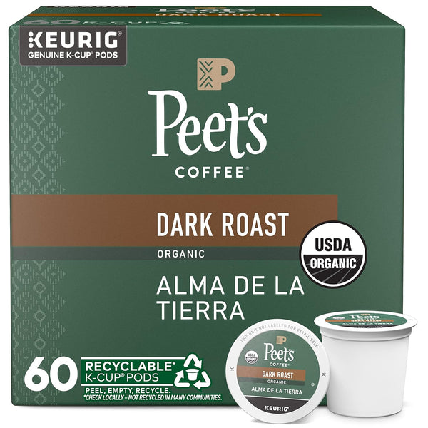 Peet's Coffee, USDA Organic Dark Roast Keurig K-Cup Pods, 100% Arabica Coffee