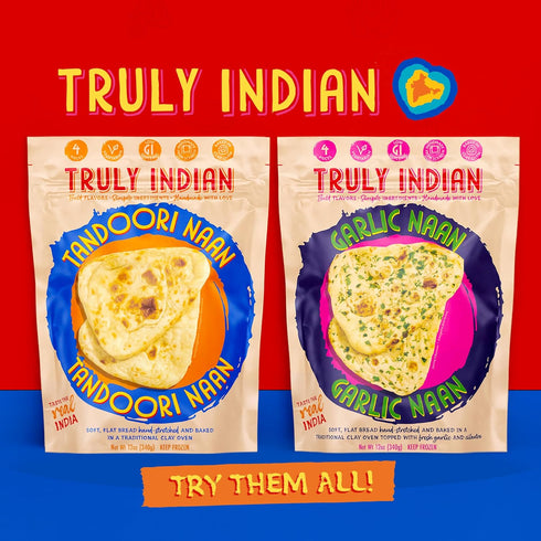 12 OZ TRULY INDIAN, Indian Food, Garlic Naan