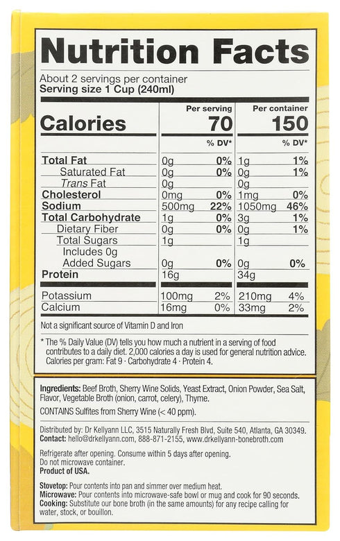 16.9 Dr. Kellyann, French Onion Bone Broth, Ounce