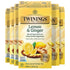 Twinings Lemon & Ginger Herbal Tea Individually Wrapped Bags, 25 Count (Pack