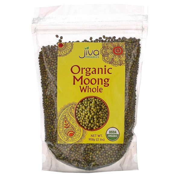 Jiva Organic Mung Bean - Mung Moong Beens Whole for Sprouting and
