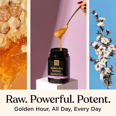 100% 70+ 100% 17.6 (500g) (Pack 1) Pure New Zealand Honey - MGO Monofloral Mnuka Honey, Pure New Zealand Raw Mnuka