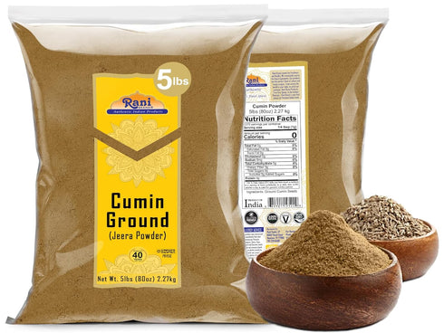 80oz (5lbs) 2.27kg Rani Cumin (Jeera) Powder Spice Bulk ~ All Natural | Vegan | Gluten Friendly | NON-GMO | Kosher |