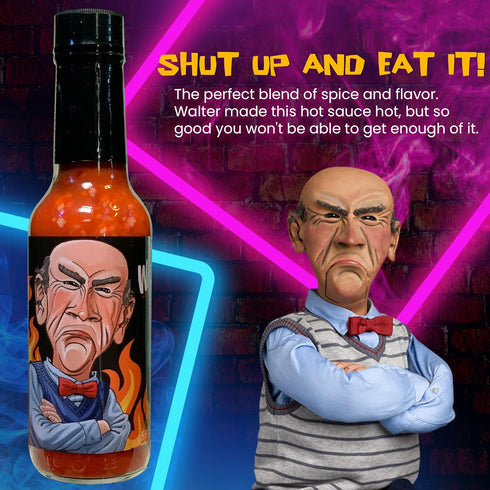 5 oz) Jeff Dunham - Walter's Garlic & Habanero Hot Sauce | Bold and Spicy Sauce Infused with the Perfect Amount