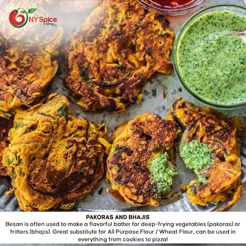 Hummus 1 NY SPICE SHOP Besan Flour - All Natural Chana Besan - Superfine Besan Gram Flour - Bengal Ground Chickpeas