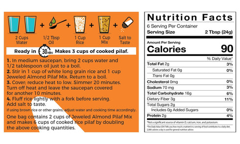 6 5 oz (142g), 2 Pack Jamie Geller Trio of Pilaf Mixes - Mujadara Lentil, Festive Herb and Jeweled Almond | Total