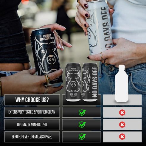 12 Pack,16 oz, 100% NO DAYS OFF Premium Sparkling Water - fl Sparkling (Unflavored) - Ultra-Purified Reverse Osmosis