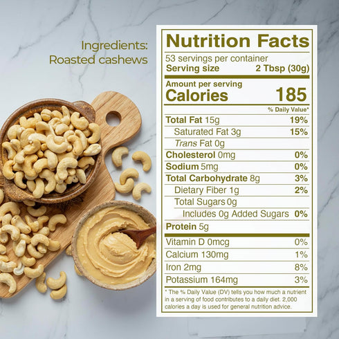 3.5 lb Kevala Cashew Butter - Premium Natural Cashew Cream for Baking and Cooking, Delicious Peanut Butter Substitute