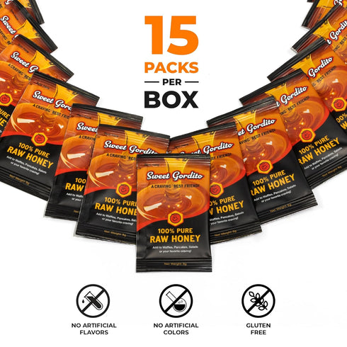 (15 pack) 15 9g Raw Honey Sachets Ziplog - Each Ziplog contains sachets of of delicious raw honey, perfect