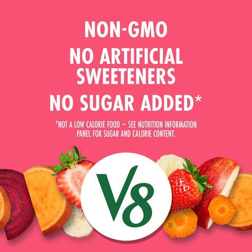 V8 100% 8 oz (24 Pack) Strawberry Banana Fruit and Vegetable Juice, fl Can