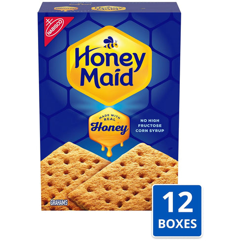 12 14.4 oz HONEY MAID Graham Crackers, Lunch Snacks, Bulk Snacks, - Boxes