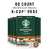 60 Starbucks K-Cup Coffee Pods, Medium Roast Hot or Iced Coffee, Breakfast Blend, Keurig Pods