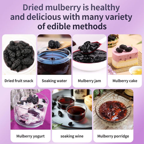 Mulberries Mulberries Mulberry 280g/10oz Premium Dried Black Dried Black Tea Herbal Tea No Sugar Added & No Additives