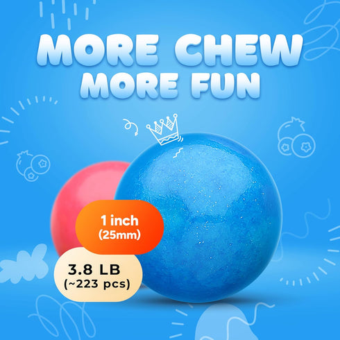 1 Inch 3.8 Lb Gumballs for Gumball Machine - Large Gumballs - Assorted Fruit Flavored Bubble Gum for Kids - Sweet Gum