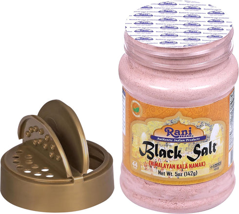 Rani Black Salt Powder (Kala Namak) 5oz (142g) PET Jar - Unrefined, Pure, Natural, Vegan, Gluten Friendly