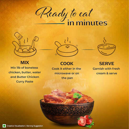 3.5-Ounce (Pack 6) Kitchens Of India Paste for Butter Chicken Curry, Boxes