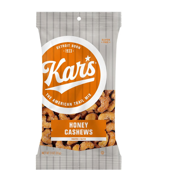 Kars Nuts Honey Cashews, 3 oz Individual Snack Packs Bulk Pack of