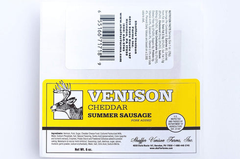 Shaffer Venison Farms 6 oz Summer Venison Cheddar Sausage