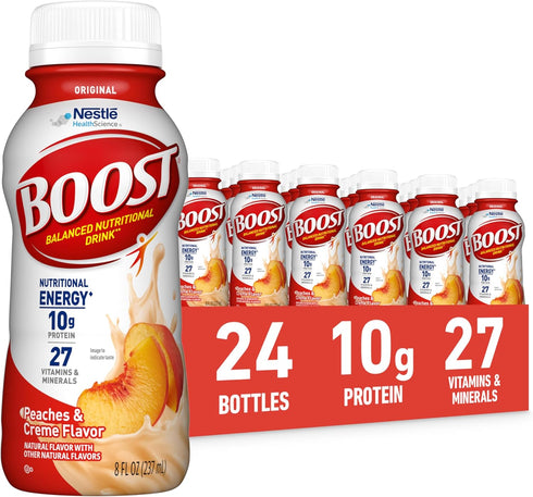 BOOST Original Ready to Drink Nutritional Drinks, Peaches & Creme, 8 Fl