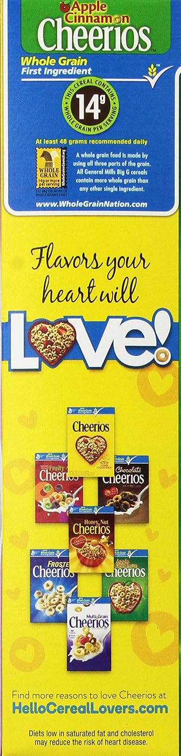 22.7 oz Apple Cinnamon Cheerios Gluten Free Cereal Box