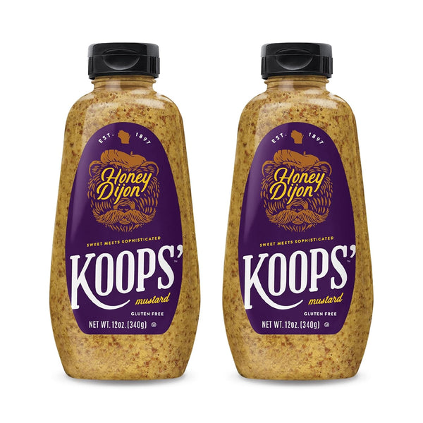Koops' Honey Dijon Mustard Gourmet Mustard, Gluten-Free, Kosher, Made in USA, From