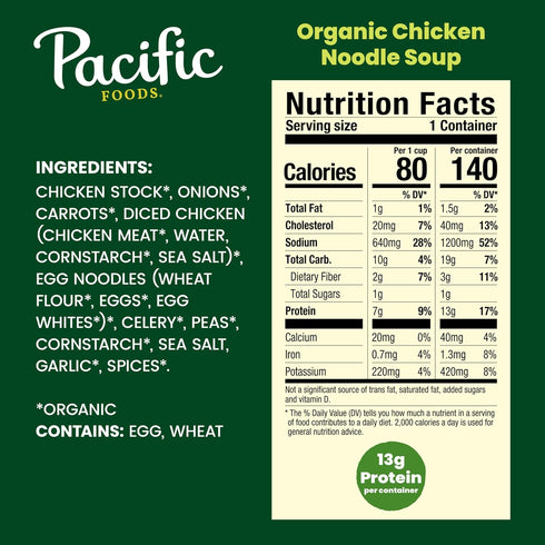 16.1 Pacific Foods, Soup Chicken Noodle Organic, Ounce