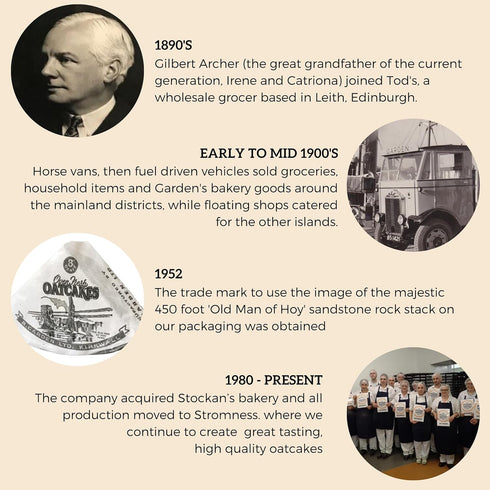 6 Packs (8 Pack) Stockan's Orkney Wholegrain Thick Oatcakes - Traditional Scottish Savoury Biscuits Imported from