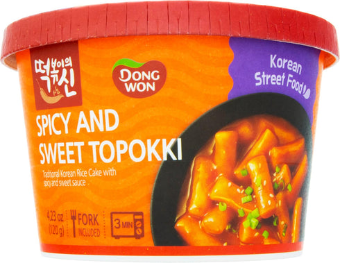 4.23 (Pack 8) Dong Won Sweet & Spicy Sauce Topokki In Cup, Ounces