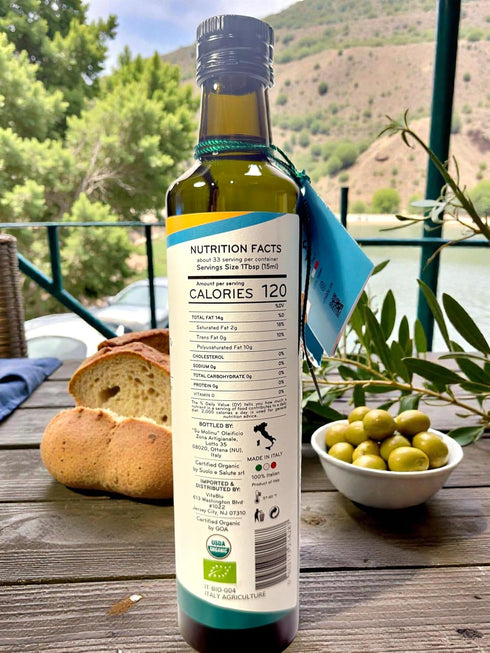 VitaBlu 500ml 771 24/25 Organic Sardinian Extra Virgin Olive Oil High Polyphenols mg/kg New Harvest Mori-Tem Cold Press