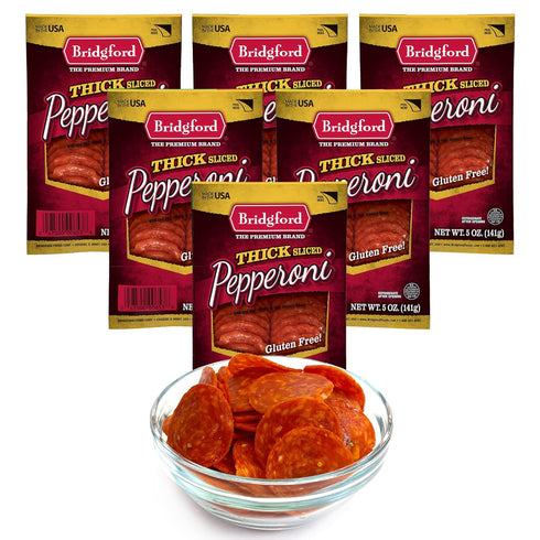 Bridgford Thick Sliced Pepperoni 5 oz Pack of 6 - Thick Pepperoni
