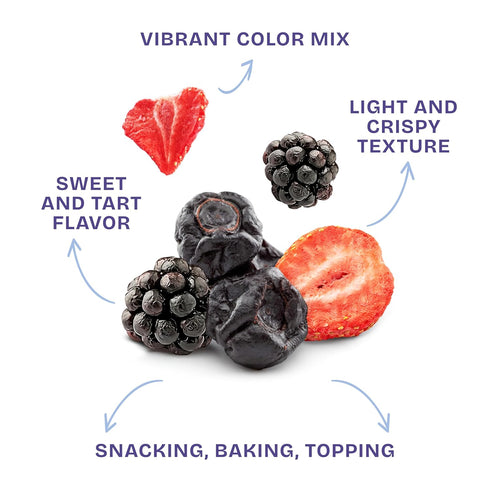 100% 0.56 oz 1 pack Drybox Freeze Dried Mixed Berries | Natural Fruit | Freeze Dried Berry Source | No Sugar