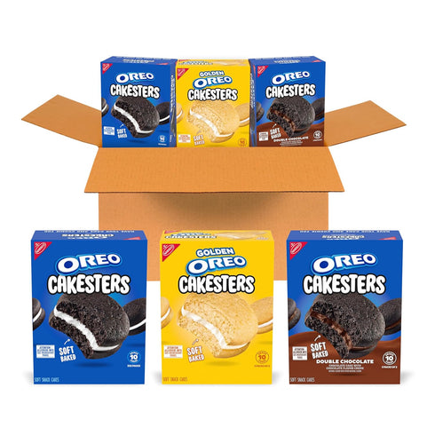 OREO Cakesters Soft Snack Cakes Variety Pack, 3-5 Count Packs (15 Total