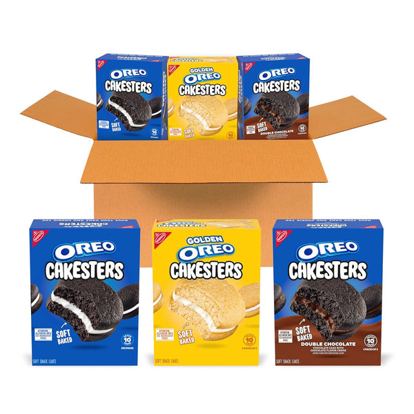 OREO Cakesters Soft Snack Cakes Variety Pack, 3-5 Count Packs (15 Total