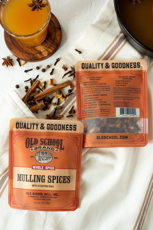 Old School Brand Hand-Packed Mulling Spices, Great with Juice, Wine, Brandy or Wassail