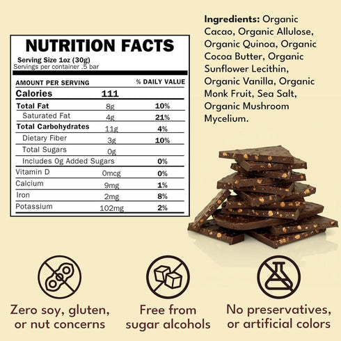 70% 7 oz Macalat Quinoa Chocolate Crunch Thins, Sugar-Free Sweet Dark Chocolate Quinoa Crisps with Allulose and Monk