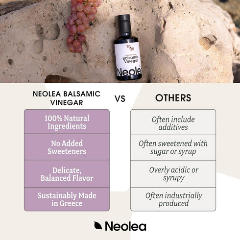 3 8.45 oz (250 ml) Neolea Chocolate Balsamic Vinegar from Greece - Aged Years in French Oak Barrels - Made from Grape
