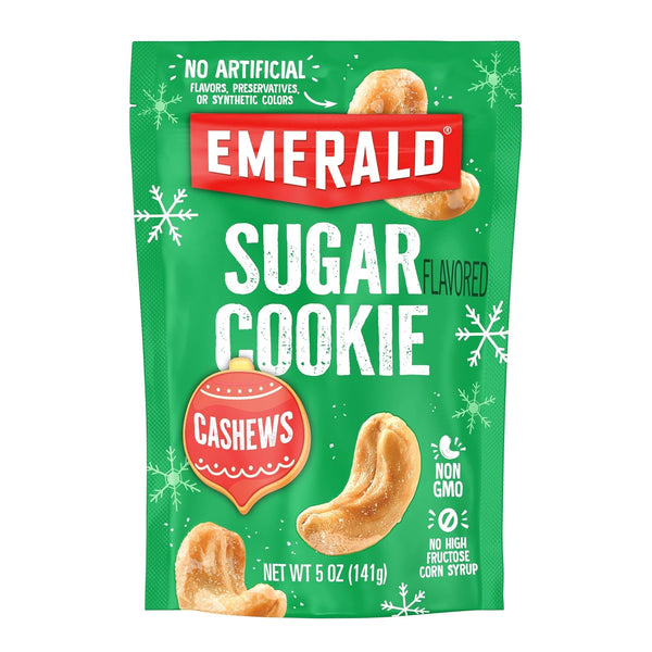 Emerald Nuts Sugar Cookie Flavored Cashews (1-Pack) | 5oz Resealable Bag |