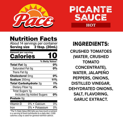 16 oz Pace Hot Picante Sauce, Jar