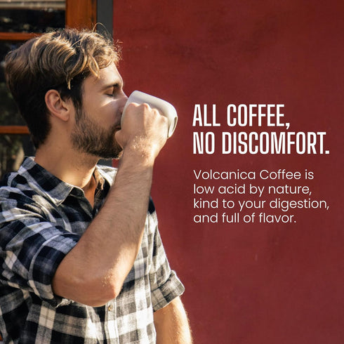 16 oz Volcanica Espresso Beans Decaf Coffee, Dark Roast Whole Bean Coffee, Bold Sweet Flavor, Swiss Water Process