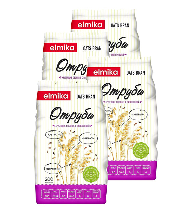 Elmika Whole Crunchy Oat Bran Otrubi with Milk Thistle Rastoropsha 7oz/200g Breakfast Dietary