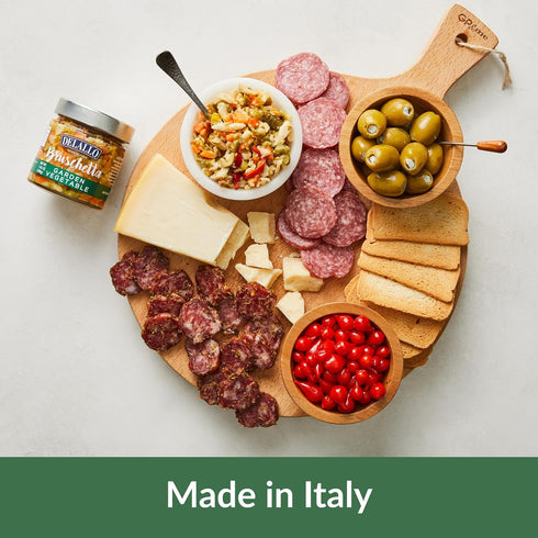 7.05 oz (3 Pack) DeLallo Vegetable Bruschetta, Made in Italy, Gourmet Spread with Artichokes, Sweet Peppers, Green