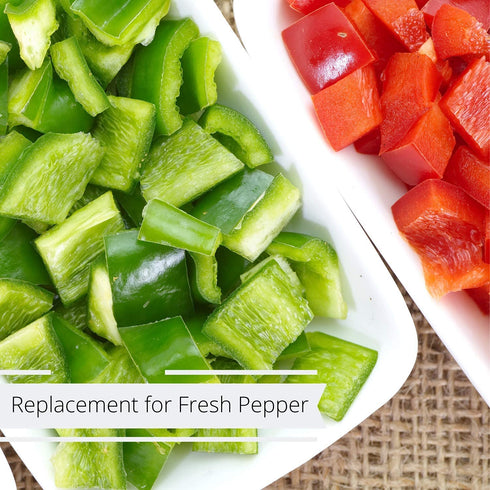 1 Lb Dehydrated Dried Red and Green Bell Peppers Mix by It's Delish, Bulk Bag | Mixed Bell Pepper Flakes Chopped